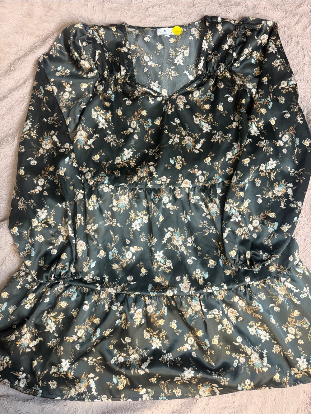 Floral Tiered Long-Sleeve Women's Dress